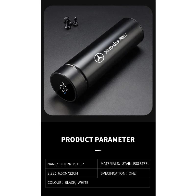 1 stk Bærbar Bil Smart Termosflaske Temperaturvisning Kopp For Mercedes Benz B/C/E/S-Klasse A-Klasse C200L GLC GLK CLA Tilbehør