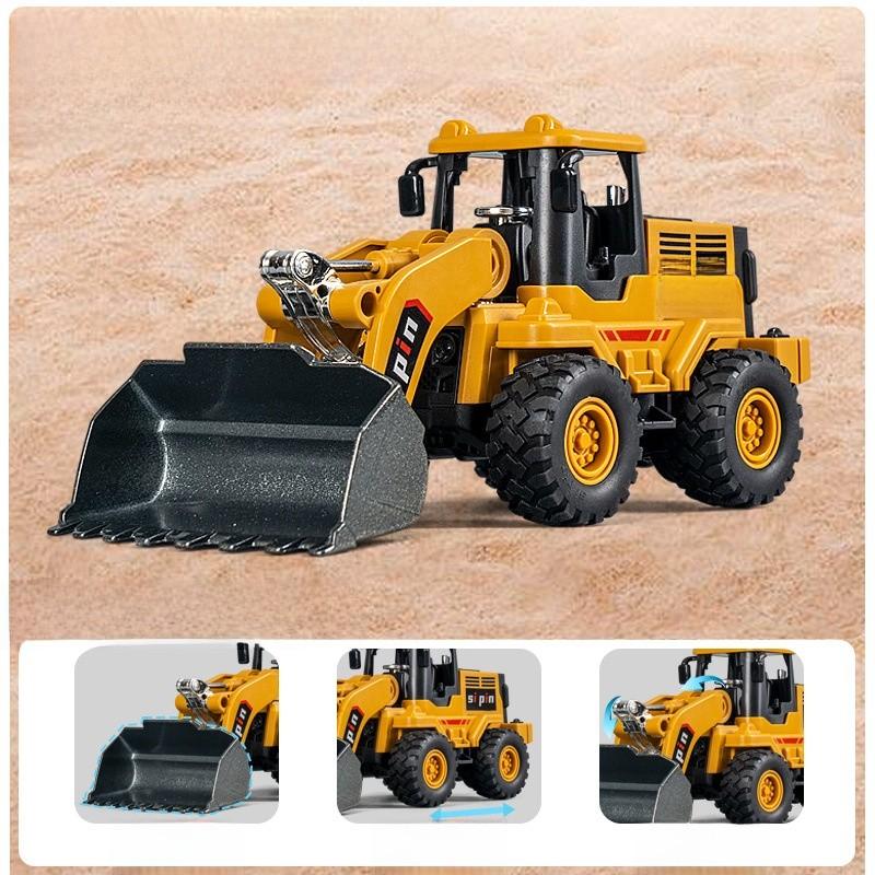 Inertia Bulldozer And Excavator Toy With Alloy Shovel For Kids Construction Play