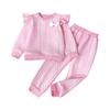 Kids Cartoon Casual Fashion Outfit Set Long Sleeve Top & Pants