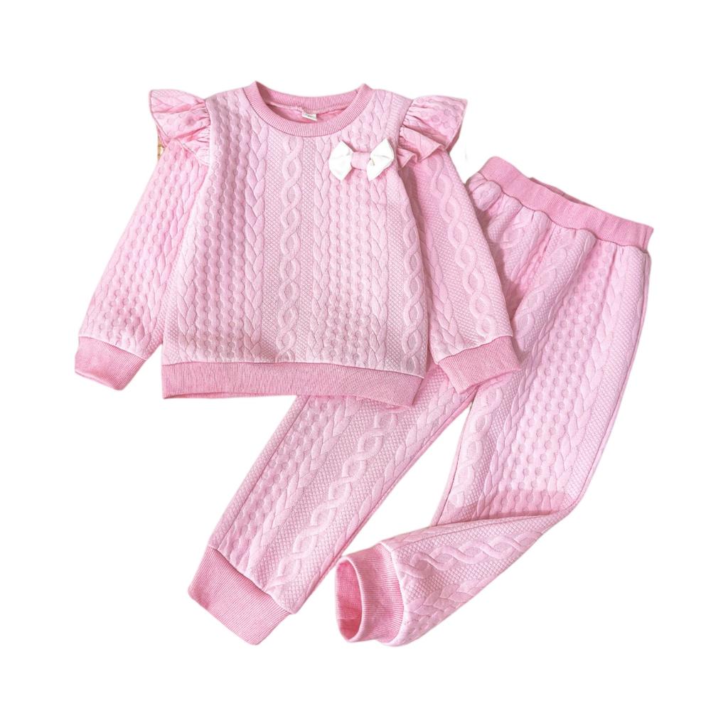 Kids Cartoon Casual Fashion Outfit Set Long Sleeve Top & Pants