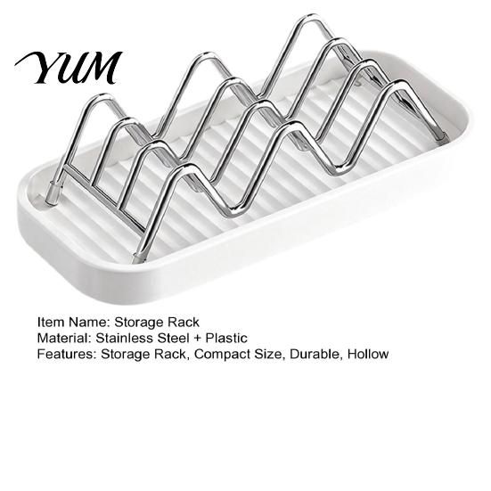 Durable Soap Tray for Laundry Room 3-Compartment Storage Rack, Stainless Steel Holder with Removable Rustproof Stand Water Tray, Hollow Tilt