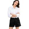 Women's Cotton And Linen Shorts, With Pockets, Button Closure, Business Casual .