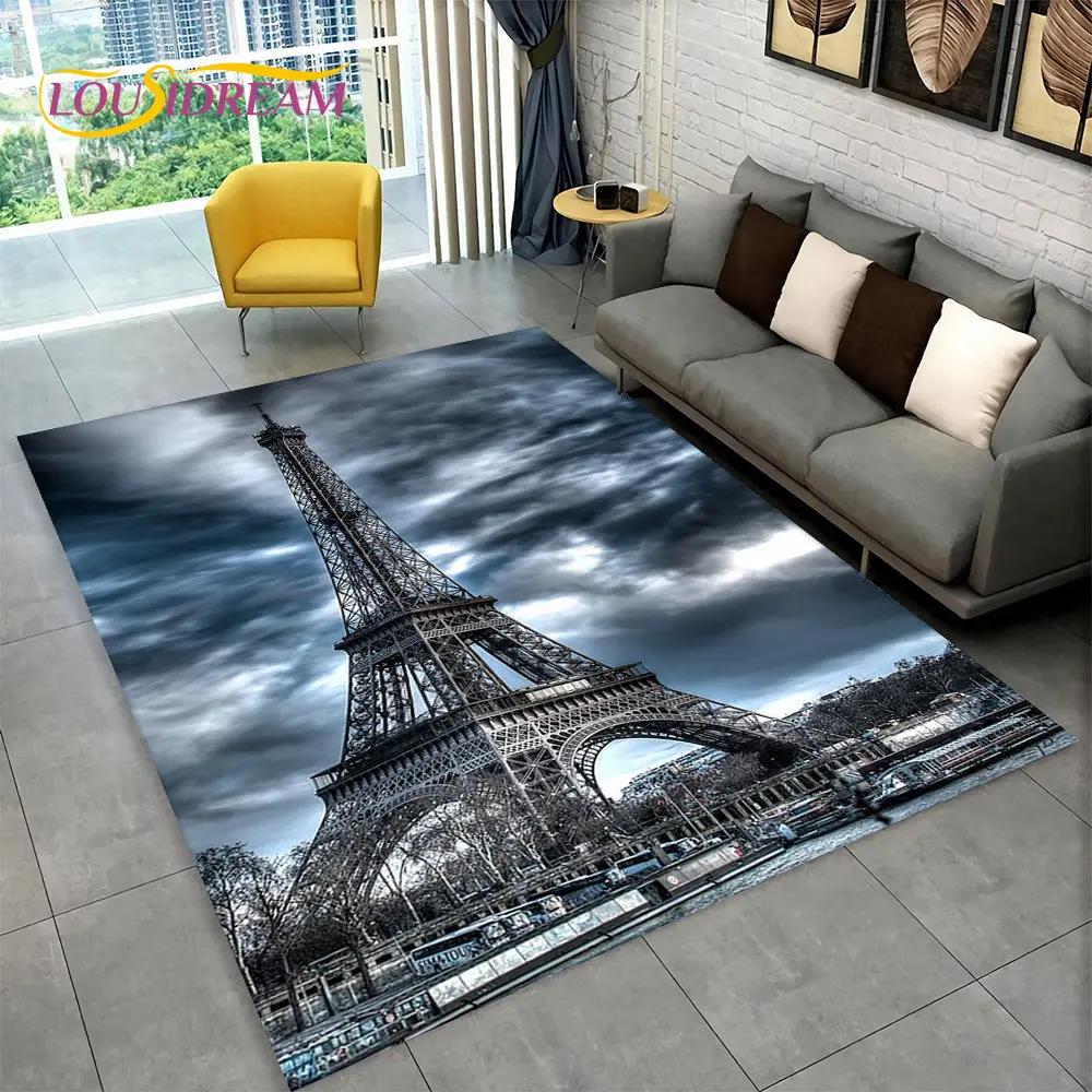 Frankrijk Parijs Eiffeltoren Romantische Kunst Gebied Tapijt, Tapijt Tapijt voor Woonkamer Slaapkamer Bank Deurmat Keuken Decor Antislip Vloermat