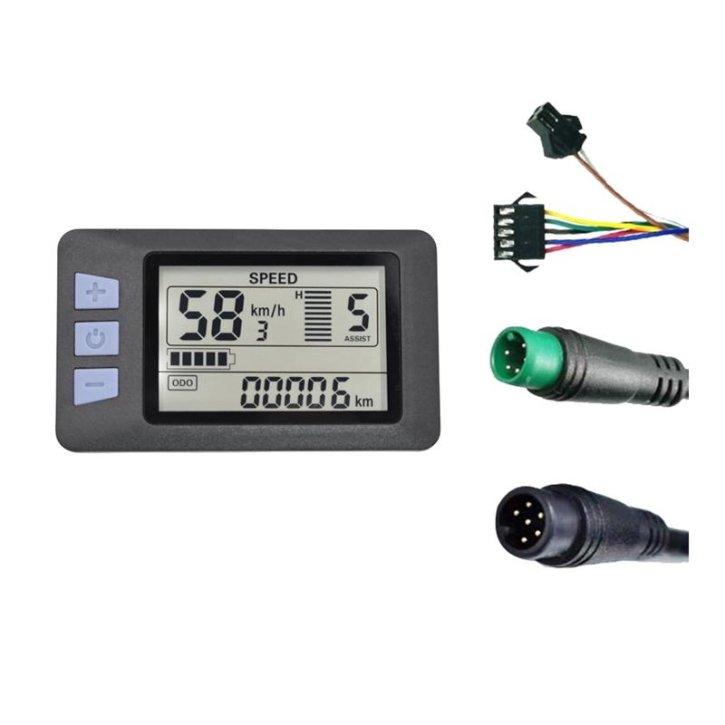P3H Electric Bike Meter Display Panel Meter Display 24V 36V 48V 60V For Electric Scooter (6PIN)