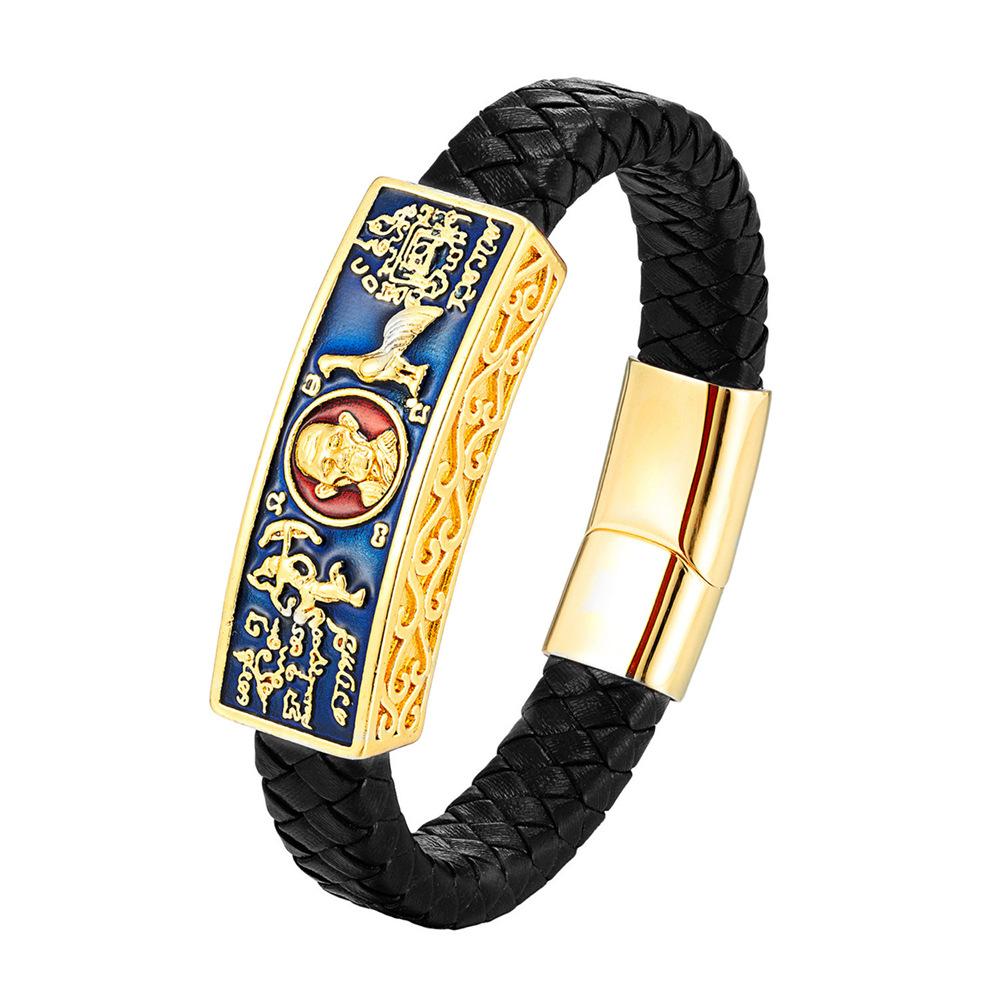 

2026 Amulet Longporui Bracelet Religious Bracelet Men s and Women s Same Red and Black Leather Hand Rope 23CM