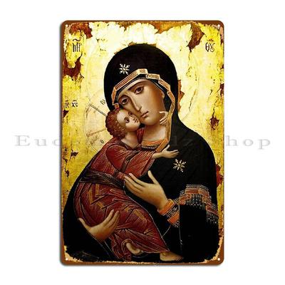 Jungfrau Maria Theotokos Mutter Gottes Gottesträgerin Metallschild Party Wandbild Eisen Wanddeko Club Blechschild Poster