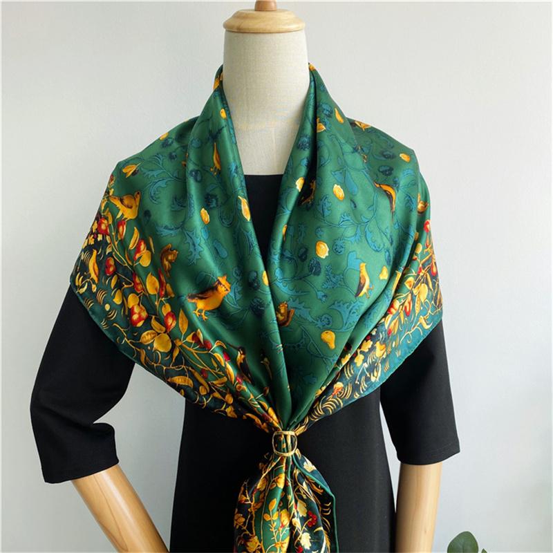 110*110 cm Quadratischer Seidenschal Damenmode Bedruckter kleiner Halsschal Büro Damen Haargürtel Folar Taschentuch Damen Taschentuch Schal Schal