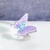 Sweet And Cool Purple Gradual Change Color Enamel Dripping Oil Butterfly Zir*****Pening Ring Premium Light Luxury Niche Personality Ring Woman