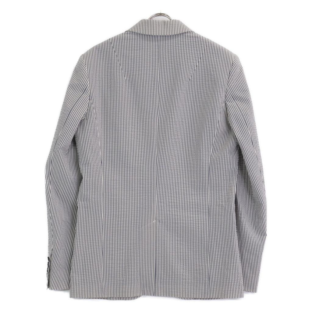 1piu1uguale3 MRB552 Blue x White Striped Seersucker Single Breasted Jacket Jacket V Blue x whiteUsed