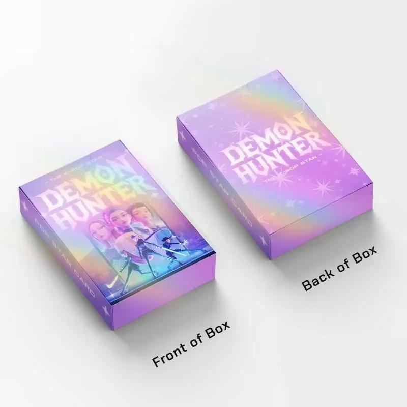 55pcs Kpop Demon Hunter Laser Cards Anime Cartoon Collectible Gifts for Boys Girls Students Fashion Cute Surrounding