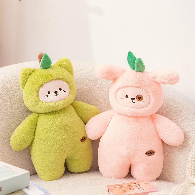 Peach Fruit Series Dog Pear Cat Potato Bear Plush Toy Stuffed Doll Decoration