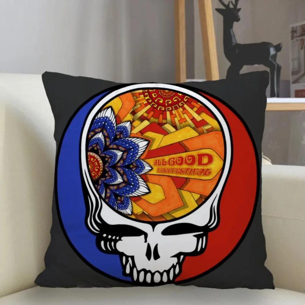 Poszewka na poduszkę Grateful Dead Dekoracja domu 45x45cm Zapinana na zamek kwadratowa poszewka na poduszkę Poszewka na poduszkę do rzucania