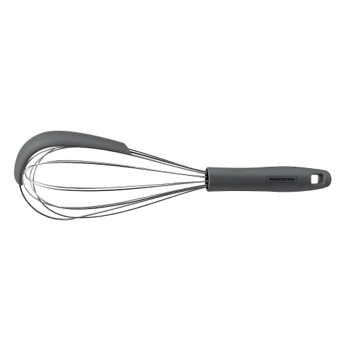 Tramontina Molde Whisk, 31cm, Gray, with Silicone Handle and Spatula, Heat-Resistant, Dishwasher-Safe, Made In Brazil, Product Code: 25819/160