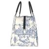 French Toile De Jouy Thermal Lunch Bag Unisex Portable Insulated Cooler Bento Tote Bag for Picnic Work Reusable Packed Lunch Box