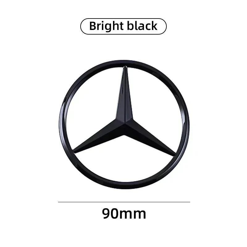 

90мм АБС Хром Чорний Логотип Знак Mercedes Задня Зірка Для Mercedes Benz W203 W206 W212 X253 W167 W166 W247 C E GLA GLC GLE чорний