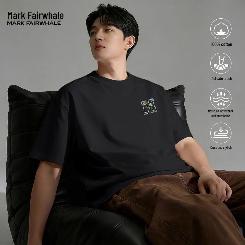 Mark Fairwhale Men's Pure Cotton Breathable Short-Sleeve T-Shirt