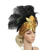 Feather Flapper Headband Masquerade Headpiece Mardi Gras Art Hair Accessories