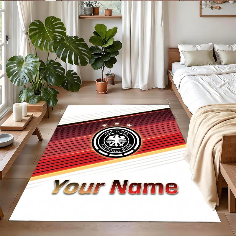 Crystal Velvet Rug Custom Name Text, Soft Non Slip Floor Mat Home DecorGermany national football team