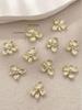 10pcs Flowers Nail Drills Rhinestones & Alloy Five-petal Flower Nail Art Decorations DIY Nail Charms Nail Gems Nail Supplies