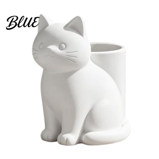 Creative Desktop Storage Solution Cute Cat Pen Holder 3D Printed Kitten Pencil Cup