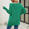 IHUASU Damen Herbst- und Wintermode Einfarbig Knopf Seilstrick Lockerer Pullover