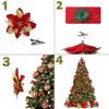 14cm Glitzer Künstliche Weihnachtsblumen Weihnachtsbaumschmuck Frohe Weihnachten Dekorationen für Zuhause Neujahrsgeschenk