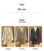 Women's Petite Double-Breasted Mid-Length Lapel Wool Coat - Versatile for Autumn/Winter