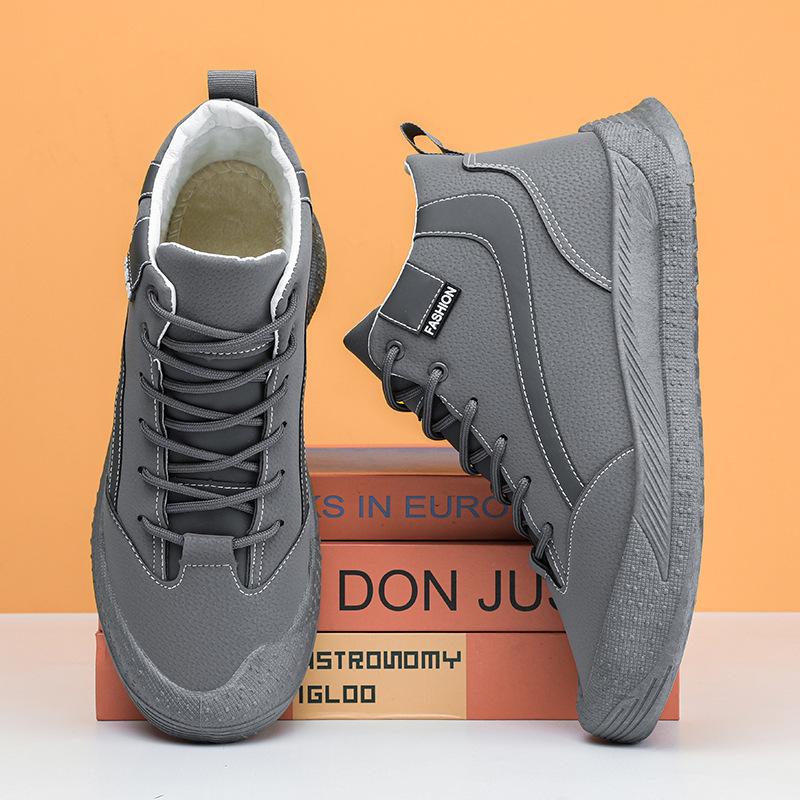 

Модные зимние ботинки Мужские ботинки 2024 Зимние плюшевые теплые высокие хлопковые ботинки Толстая подошва Уличные противоскользящие Защита от холода Комфортные ботильоны 39 серый