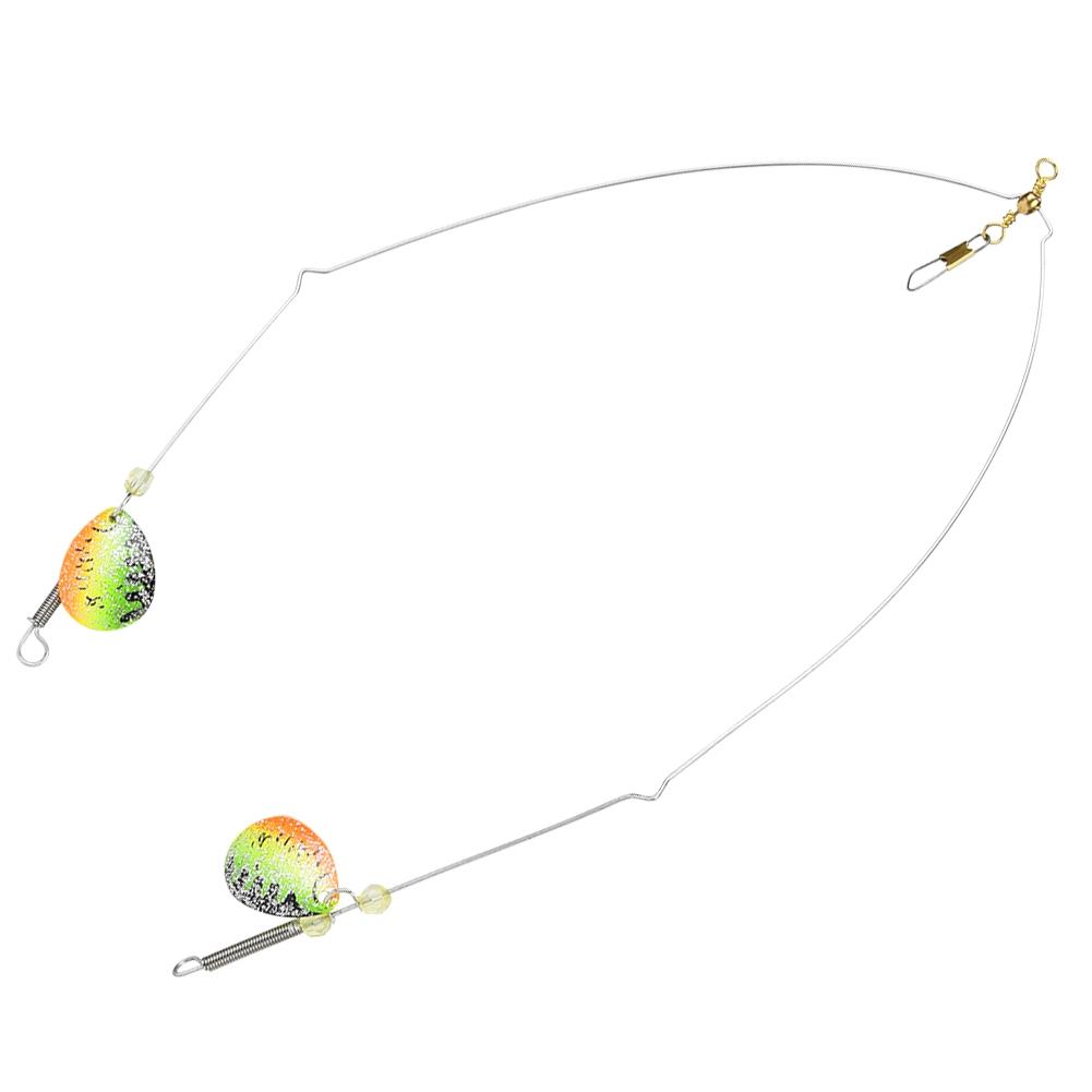 

2PCS Stainless Steel Wire Balance Bracket Sea Fishing String Rig with Swivel Sequins Yellow+Green