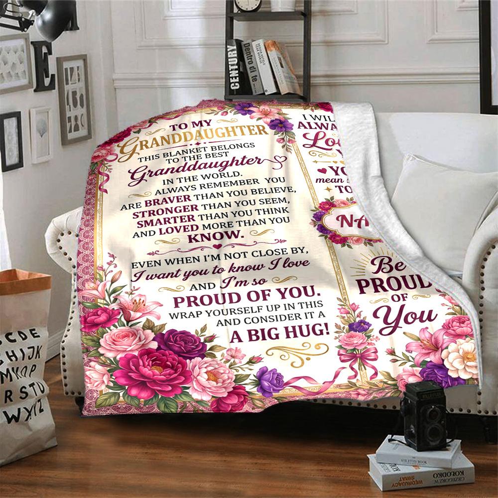 Granddaughter'S Love Blanket Customize Your Name Blanket Warm Comfortable And Soft Blankets Are Suitable For Home Lunch Break Blanket Office Sofa Sofa