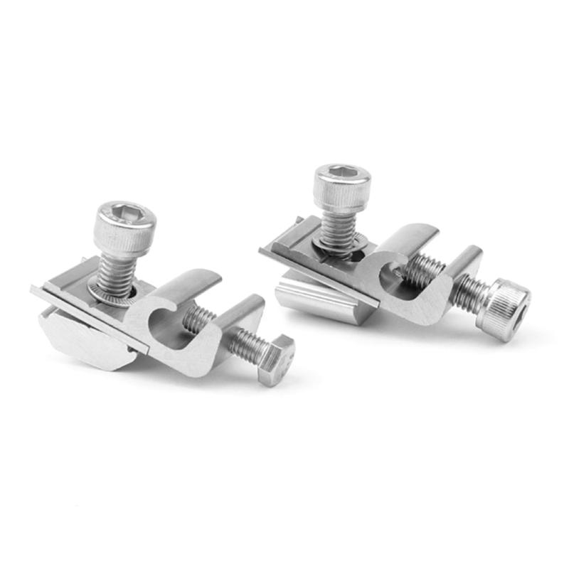 Pack of 4 Aluminum Solar Grounding Clamps  with Adjustable Screws & Strong  Design Easy To Use for Photovoltaic Panel