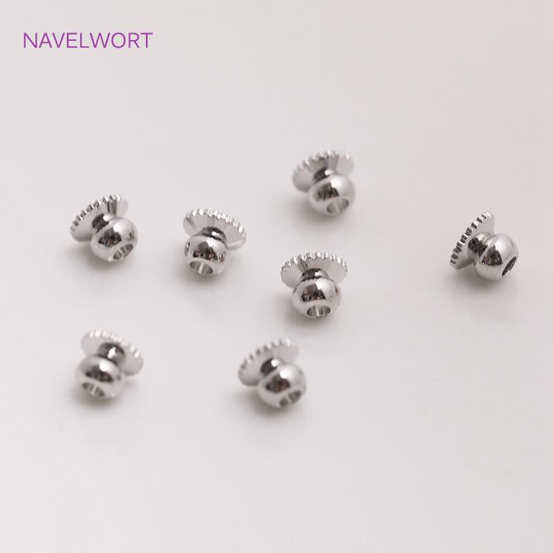 Brass Metal Beads Caps Spacer Beads For Bracelet Necklace Making Accessories 14K Real Gold Plated Separation Beads Wholesale