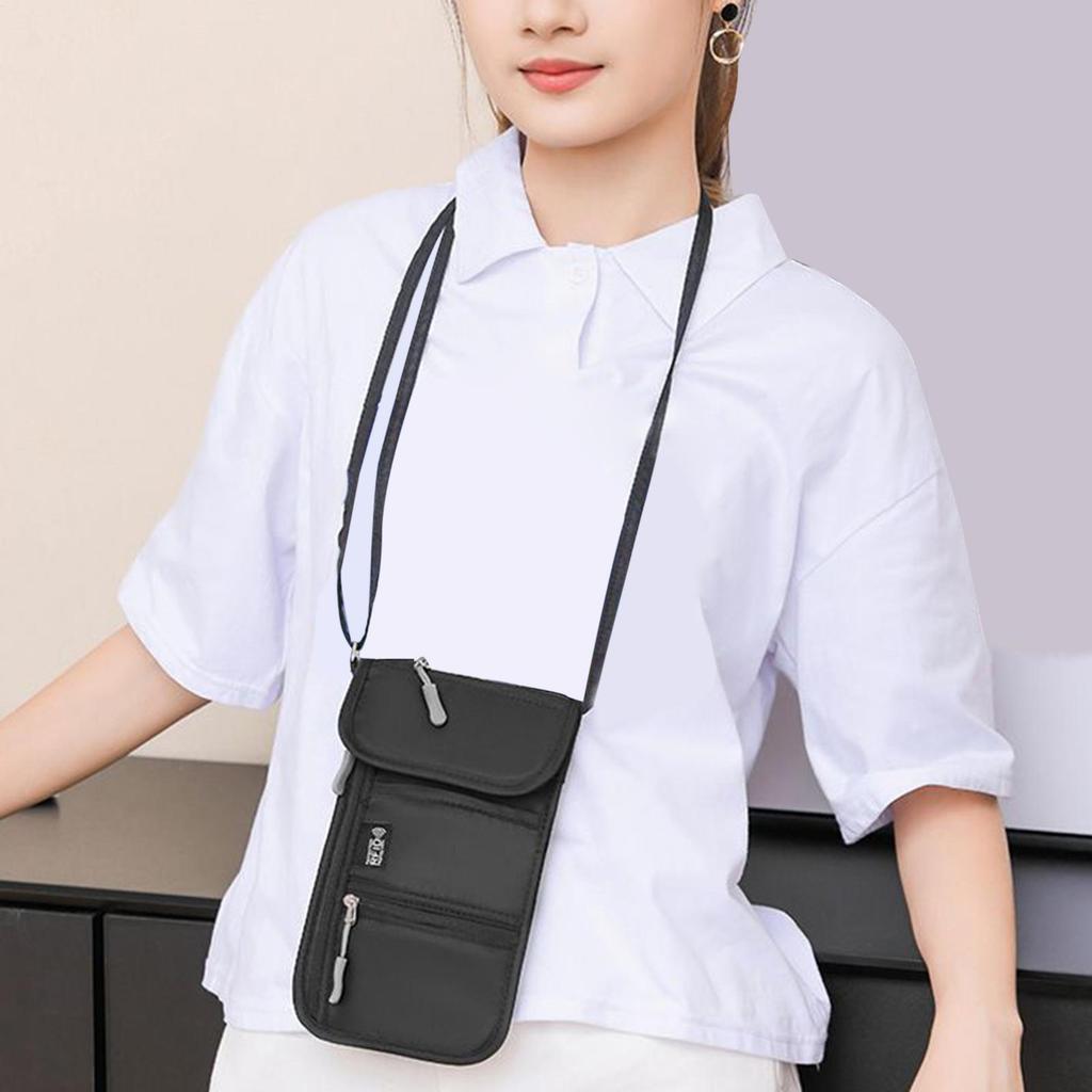 Travel Passport Holder Travel Passport Bag Anti-Theft Document Holder Card Carrier For Daily Hiking Running Vacation Business