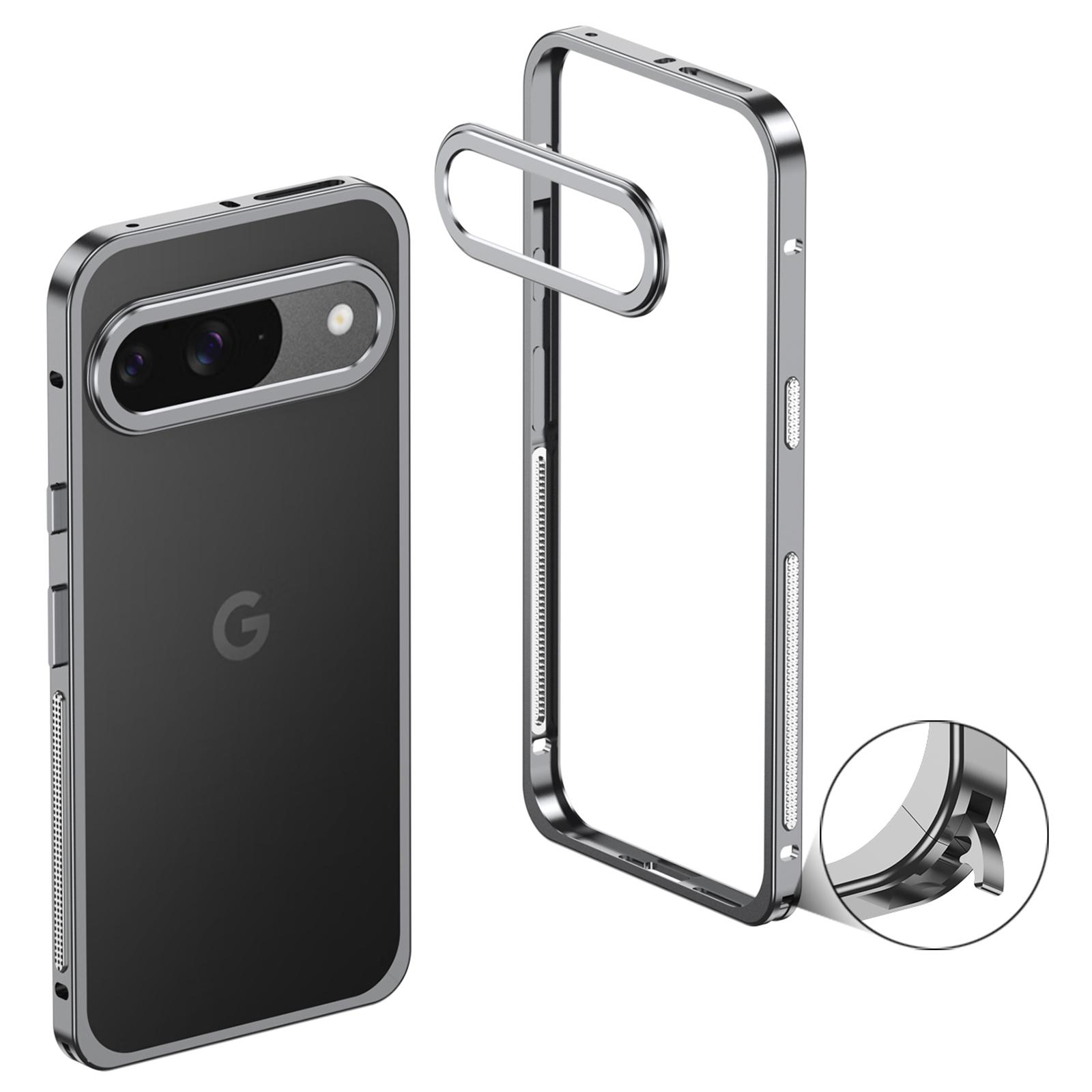 

Для Google Pixel 9/9 Pro Бампери Металева Рамка Чохол для Відведення Тепла із Захистом Об єктива Grey
