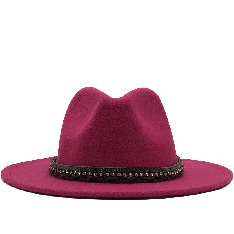 Women S British Style Cashmere Large Brim Fedora Hat 56 58cm