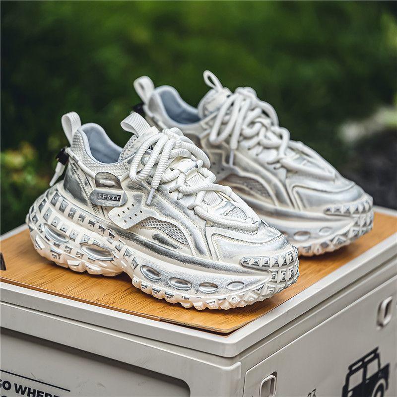 

Men s shoes are fashionable and versatile, and the thick sole increases the height of Forrest Gump shoes. 2025 spring new dad shoes are breathable spo 44