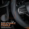 JUSTTOP Wood Grain Car Steering Wheel Cover, 14.5-15 Inchs Leather Steering Wheel Cover, Anti-Slip, Car Interior Accessories for Men Women, Universal