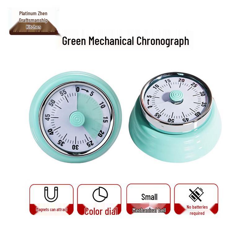 Magnetic Mechanical Kitchen Timer зелёный