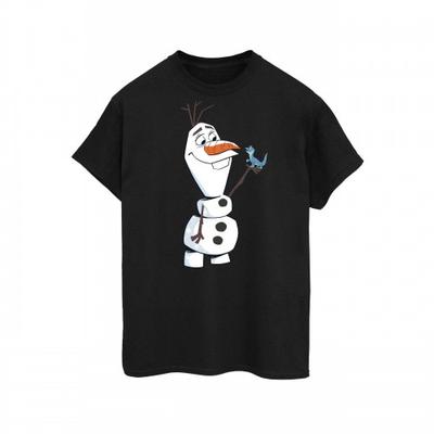 Womens/Ladies Frozen 2 Olaf And Salamander Cotton Boyfriend T-Shirt