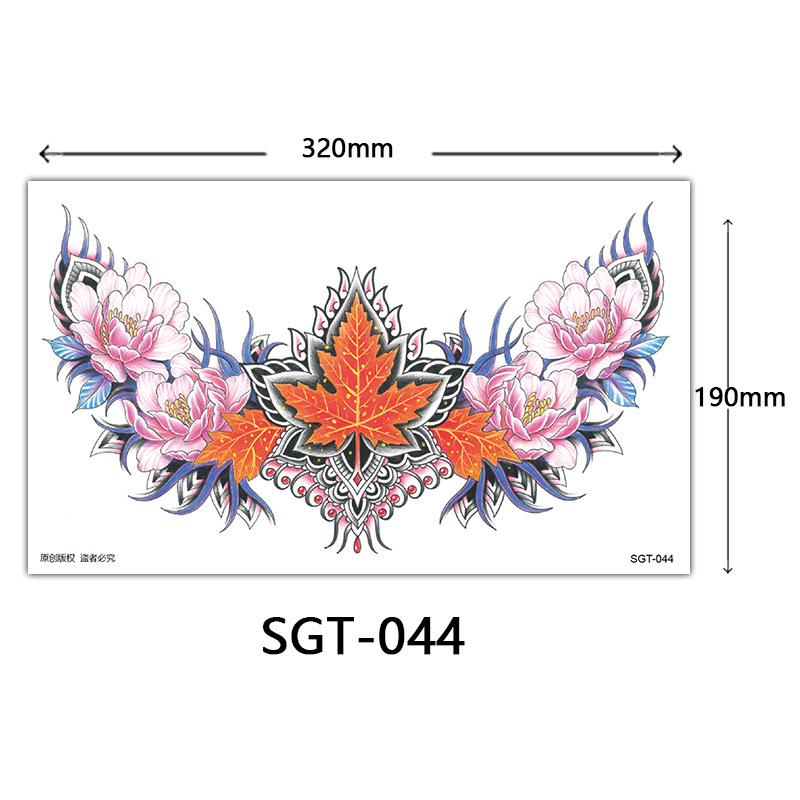 Flower Chest Tattoo Sticker, Chest Tattoo Sticker, Color Half Nail Large Picture Tattoo Sticker