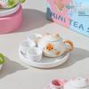 Chinese Style Mini Ceramic Teapot Ornaments Traditional Smooth Milk Tea Lid Accessories Exquisite Ceramic Cat Ear Pot Home Decor