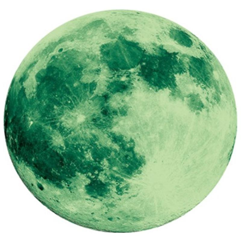 Lichtgevende Maanstickers Sterrenhemel Fluorescerende Muurstickers Gloeien in het Donker Voor Kinderkamer Woonkamer Badkamer Huisdecoraties (as the picture,30cm in diameter)