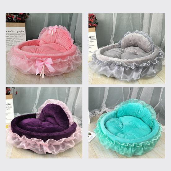 Pets Bed Attractive Double Stitching Technology PP Cotton Detachable Pad Dog Princess House for Home