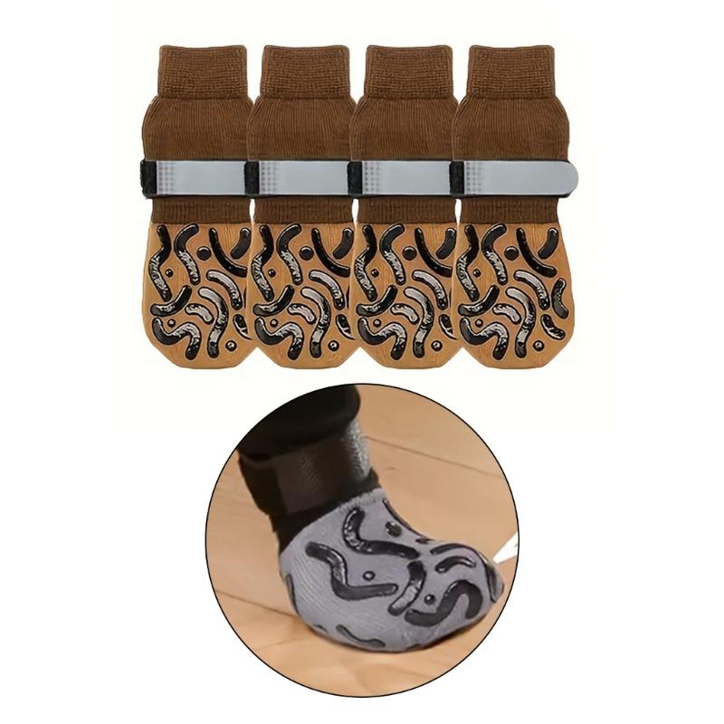 4pack Durability Dog Socks Thickened Paws Protectors Outdoor Paws Protectors for Various Pet Owners