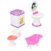 Domeček pro panenky Koupelnový set Simulace Miniaturní Toaleta Umyvadlo Vana Zrcadlo Pračka Domeček pro panenky