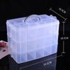 3 Layers Compartments Clear Storage Box Container Jewelry Bead Organizer Case