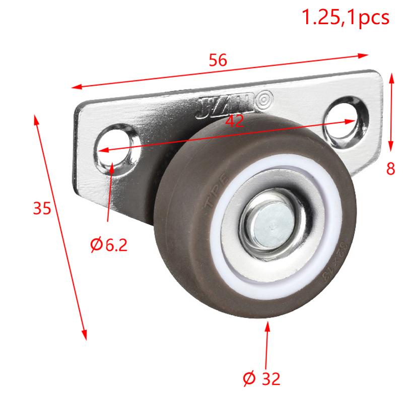 

1/4 шт. Бесшумные резиновые ролики, Колеса для ящиков, Для мебели, кухонного шкафа, стола, Боковая установка, Низкопрофильные, Заменяющие колеса