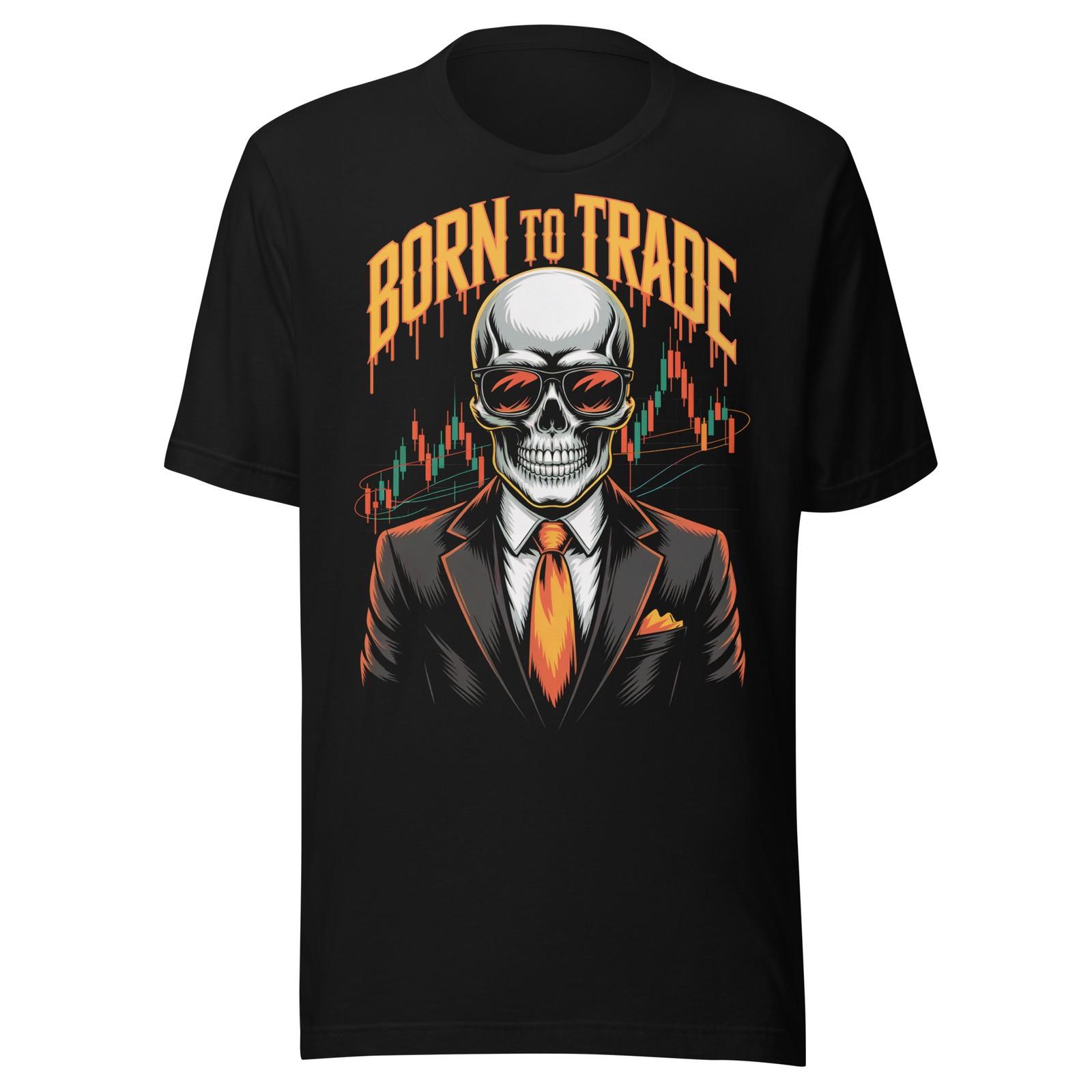 Born To Trade Skull Biker Trader Crypto XRP Forex Wall Street Trading T-Shirt S разноцветный