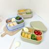 Leak-Proof Microwaveable Silicone Lunch Box 750ml Food Storage Container Divided Lunch Box  Camping