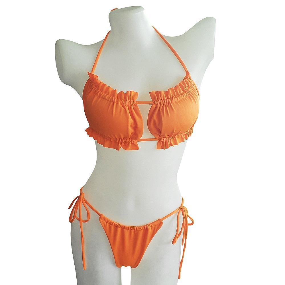 European & American Style Ruffled Bikini H2025WIS - Sexy Hollow Design Swimsuit